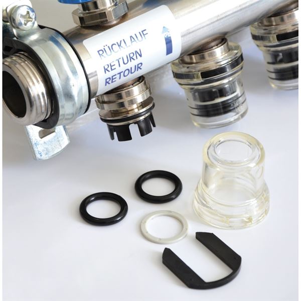 GTF-VSS 10, 1" Push fit rozdeľovacia stanica nerez