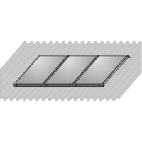 Súprava AluPlus na montáž 3 kolektorov na plechovú krytinu