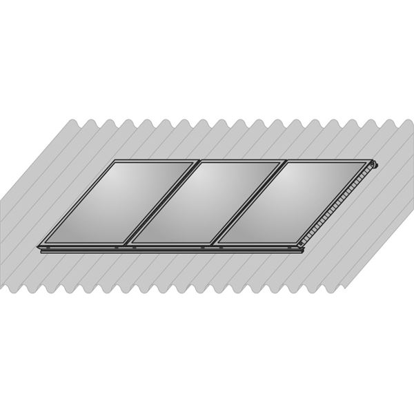 Súprava AluPlus na montáž 3 kolektorov na plechovú krytinu