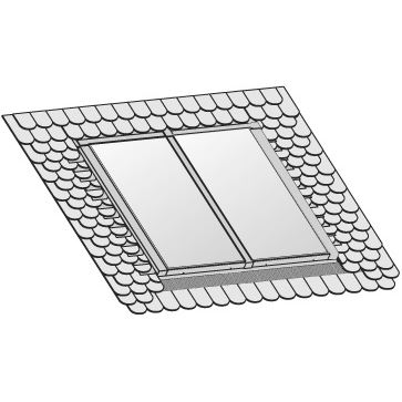Sada pro montáž 2 kolektorů do střechy pro břidlici/šindel