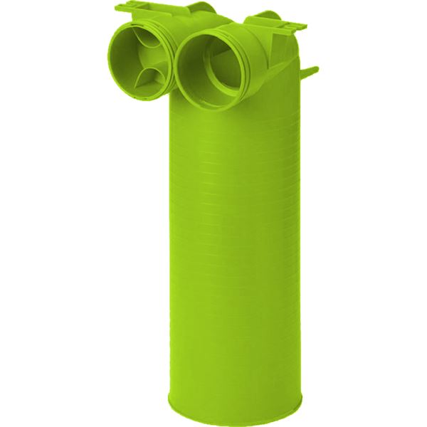 Prípojka na ventil DN125 ,s 1 viečkom a 2 hrdlamiDN63/52,dĺžka 325mm