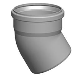 Koleno DN 250 z polypropylénu, 30°