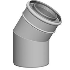 Koleno DN  80/125, 30° biele