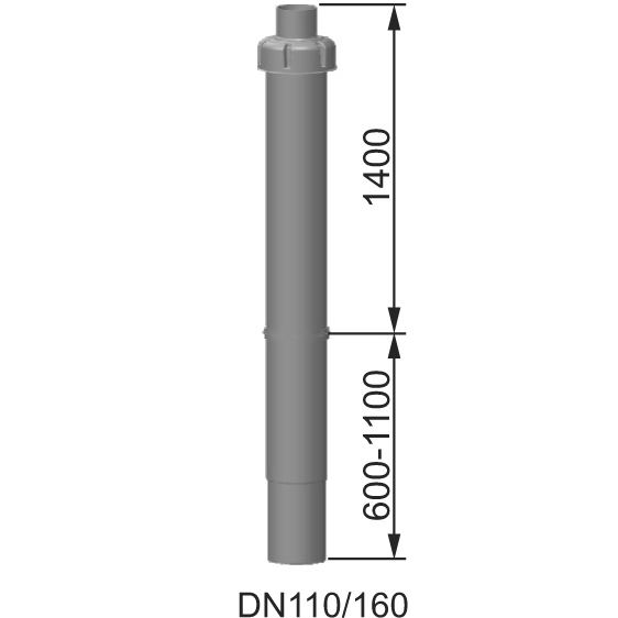 Súprava DN 110/160 na vedenie vzduchu a spalín cez strechu