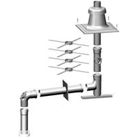 Pripájacia súprava DN 110/160 na vedenie spalín v šachte, biela