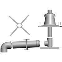 Pripájacia súprava DN 60/100 - vedenie spalín v šachte, antikorový kryt DN80