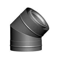 Koleno na fasádu DN 60/100, 45° (souprava 2 ks)