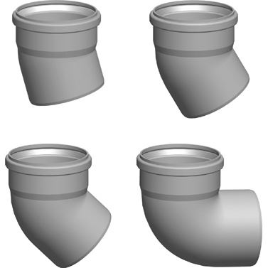 Koleno DN 200 z polypropylenu, 15°
