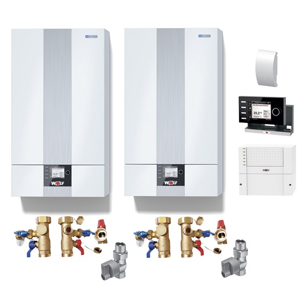 Kaskáda 2 nástenných kondenzačných kotlov CGB-2 38