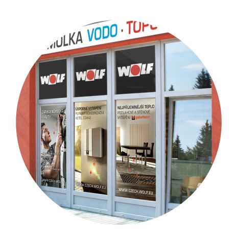 Polep výkladu/inej plochy (cena 400,-/m2)